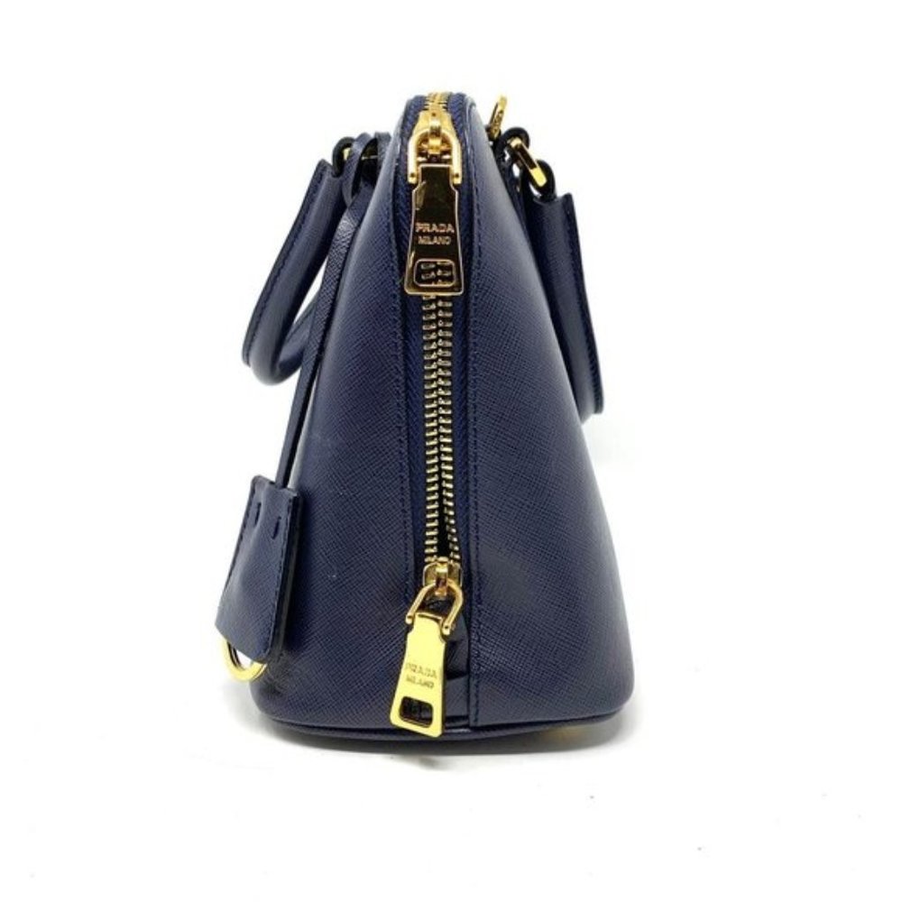 AUTH PRADA LOGOS SAFFIANO LUX LEATHER 2WAY BAG - Picture 5 of 13